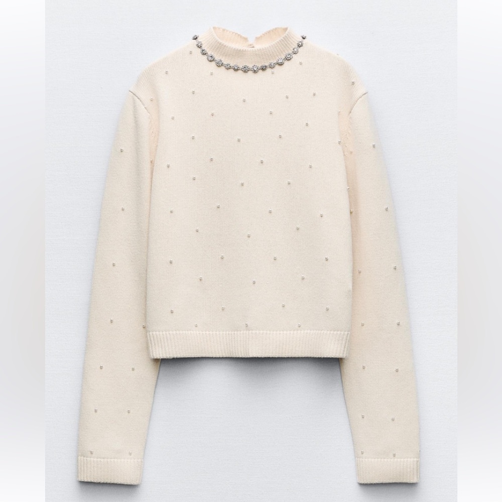 NWT Zara Ecru Knit -Large